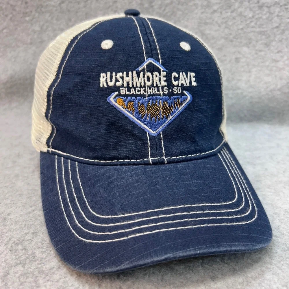 Rushmore Cave Black Hills SD Unisex Navy Mountain Mountain Trucker Hat OSFM